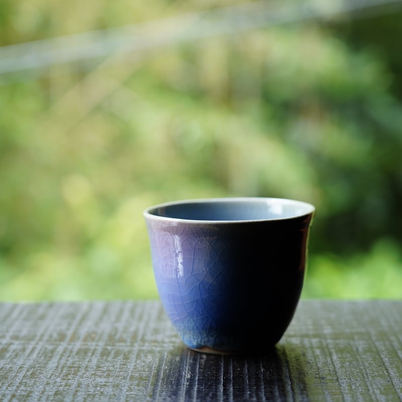 No7 納冨 晋 青萩彩色カップ | 鳥雲窯
