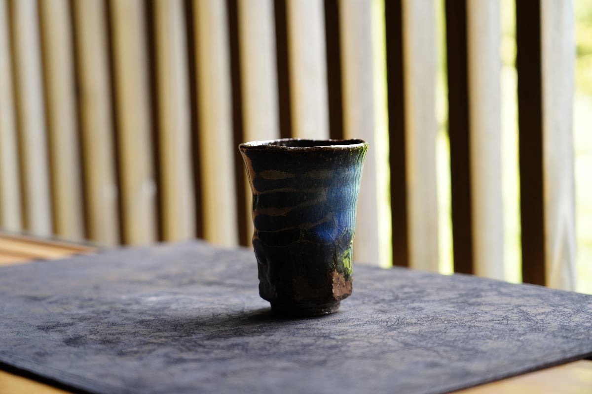 湯呑 敦 No19 納冨 晋 青萩湯呑 | 鳥雲窯
