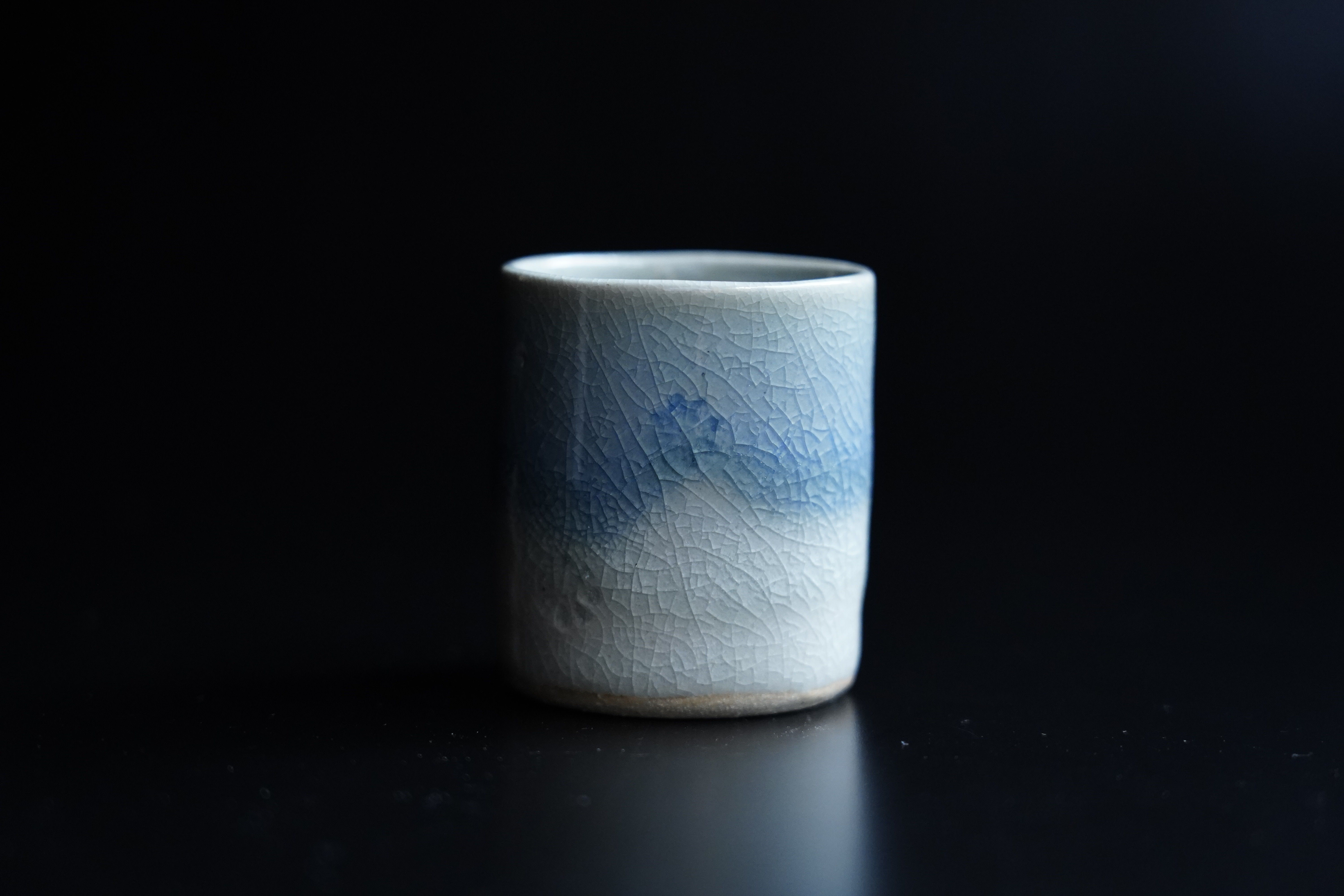 萩焼 納冨晋 筒茶碗 木製箱付き No12 納冨 晋 青萩印文ぐい吞 ※木箱付 | 鳥雲窯