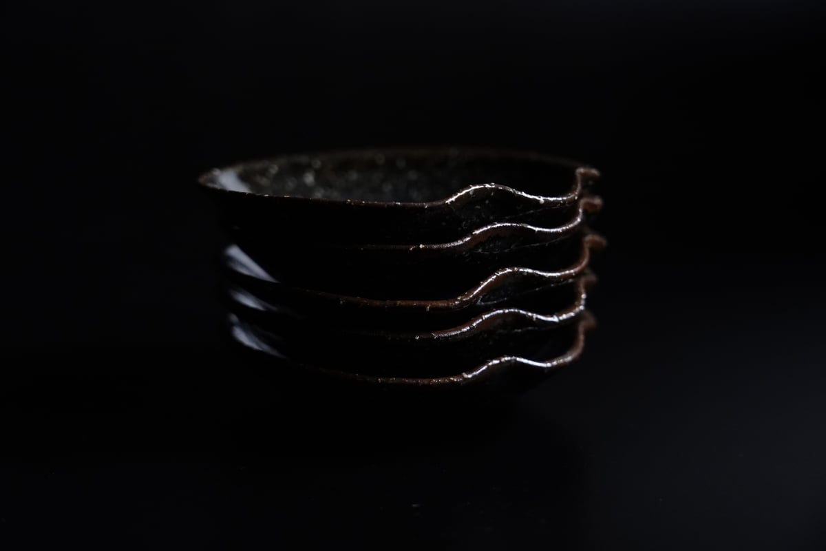 No24 納冨 晋 青萩小皿5枚組 | 鳥雲窯