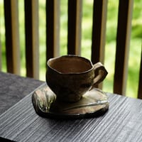 No9　　納冨　尚子　　刀刻カップ＆ソーサー