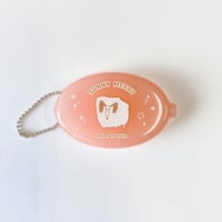 ツチヤカレン本人デザイン　ラバーコインケースキーホルダー　クリアピンク色