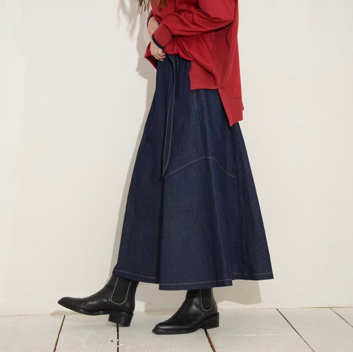 Praia デニム切替えデザインスカート | selectshop-LUZ STORE 