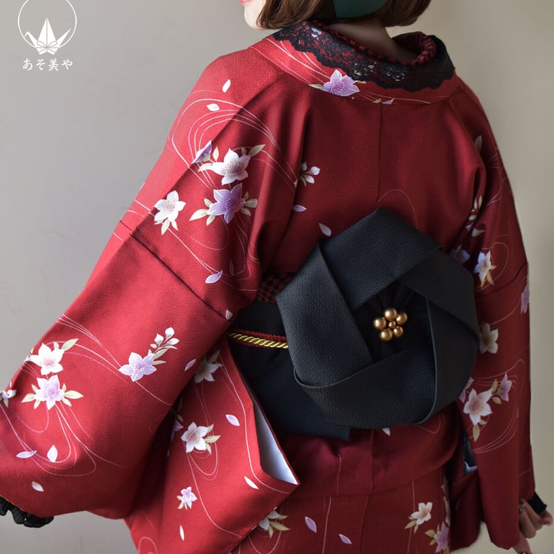専用です☆新品☆ポップな大きな椿の着物と作り帯☆フルセット七五三 専用です☆大きな椿の花の着物と作り帯セット☆七五三7