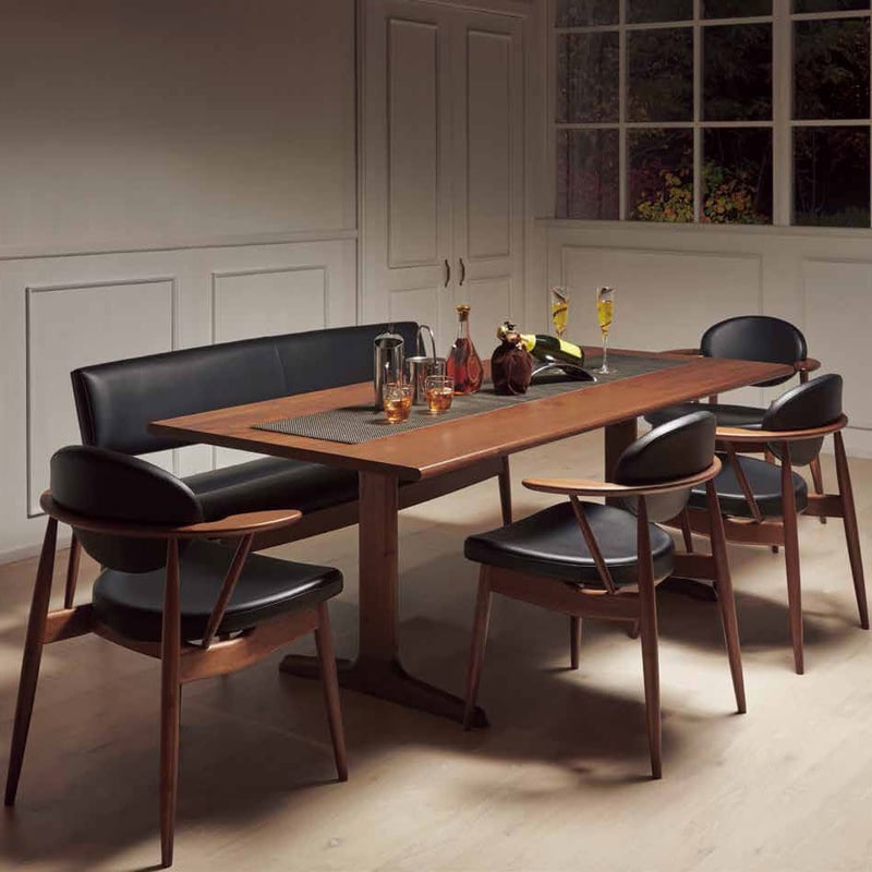 柏木工 KASHIWA ダイニングテーブル チェア セット レザー張