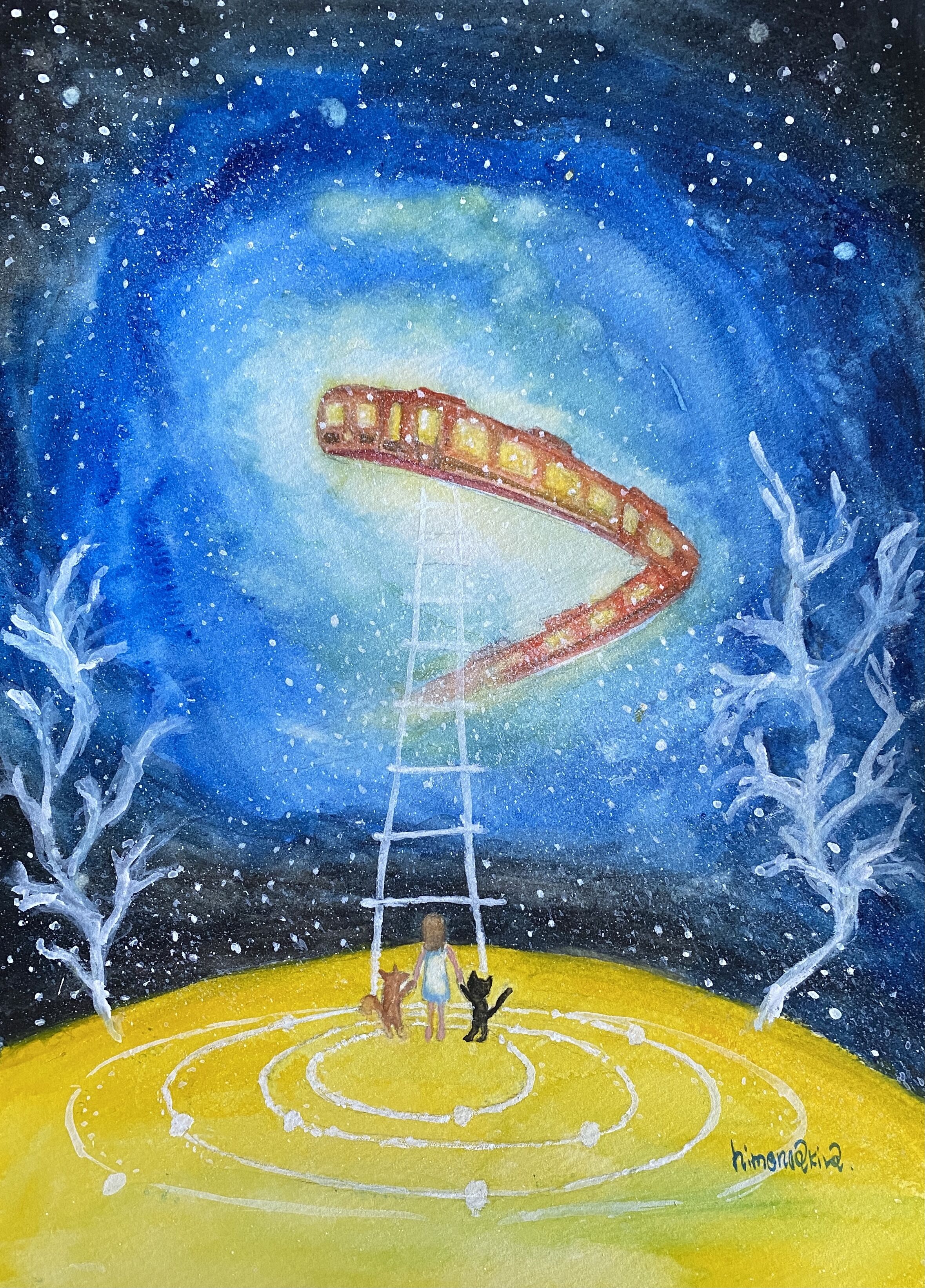 宇宙と音楽の水彩画 original