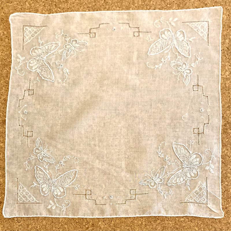 汕頭のハンカチ ①SWATOW スワトウ 汕頭 ハンカチ 中国製 手刺繍 送料