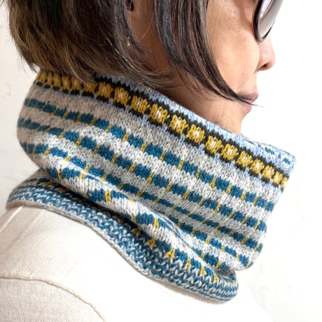 FAIR ISLE ×CHECK NECK WARMER KIT