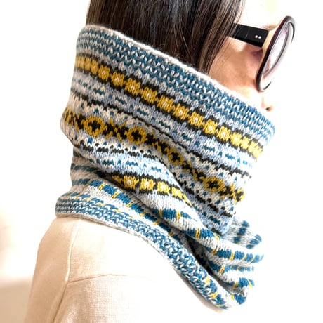FAIR ISLE ×CHECK NECK WARMER KIT