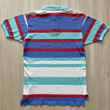 【古着】Polo Ralph Lauren Border Polo Shirt (Made in USA)