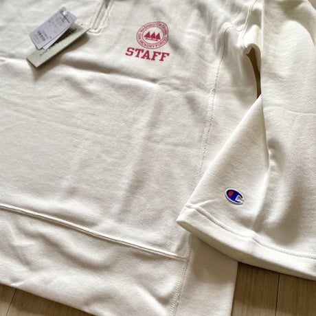 【古着】Champion Reverse Weave Half Zip Shirt (White)