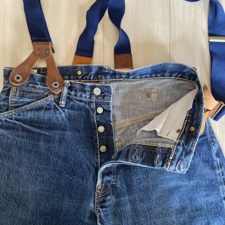 【古着】MOMOTARO JEANS Denim Pants with Suspenders
