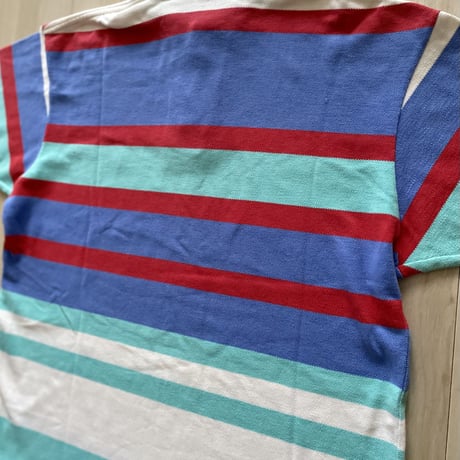 【古着】Polo Ralph Lauren Border Polo Shirt (Made in USA)