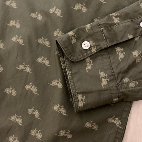 【古着】GAP BICYCLE PATTERN L/S Shirt