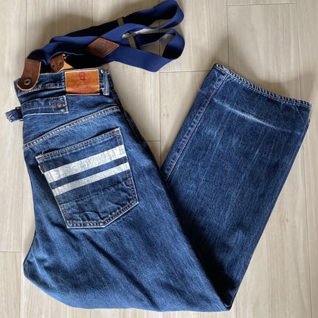 【古着】MOMOTARO JEANS Denim Pants with Suspenders