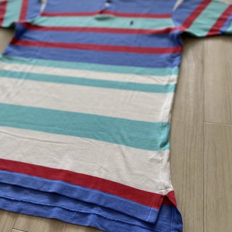 【古着】Polo Ralph Lauren Border Polo Shirt (Made in USA)