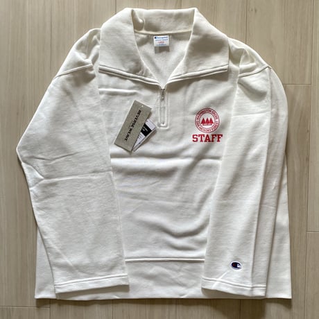 【古着】Champion Reverse Weave Half Zip Shirt (White)