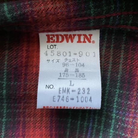 【古着】EDWIN Check Flannel Shirt
