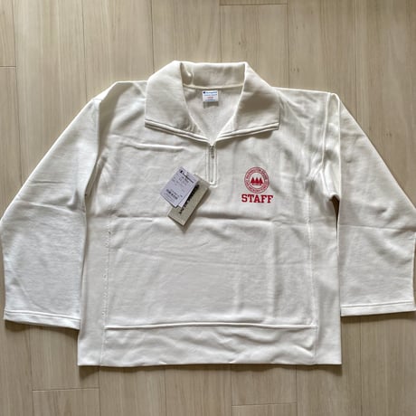 【古着】Champion Reverse Weave Half Zip Shirt (White)