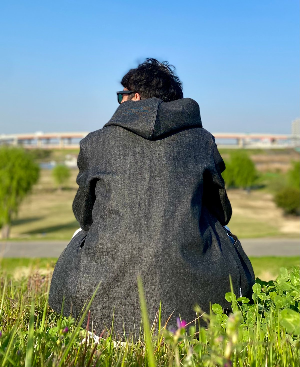 SUNNY & CO 別注フード付きブラックデニムジャケット SUNNY & CO 別注フード付きブラックデニムジャケット