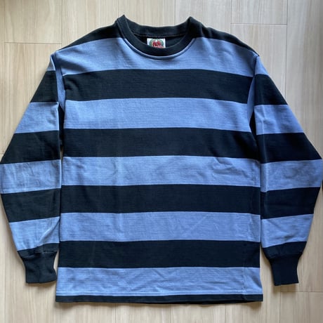 【古着】BARBARIAN Border Crew Neck Shirt