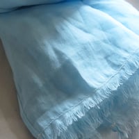 東京生まれの柔らか麻ストール　江戸の桜と江戸の空