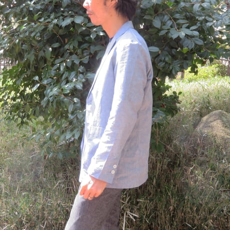 ワゴロモｘカゲヤマ（播州織）　和晒し仕上げの綿麻ジャケット