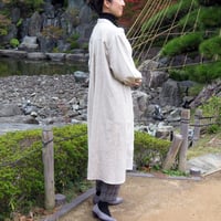 和心衣（ワゴロモ）ｘカゲヤマ（播州織）ヤクウールとオーガニックコットンのロングシャツワンピース
