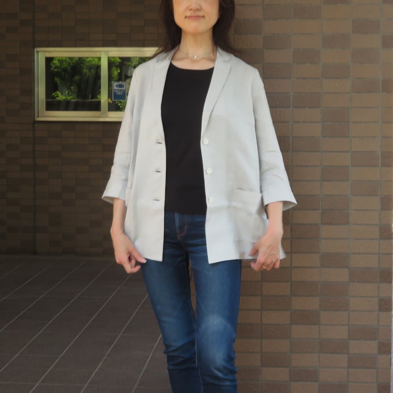 湖東のリネン 和晒し仕上げのレディスジャケット | 和心衣（わごろも