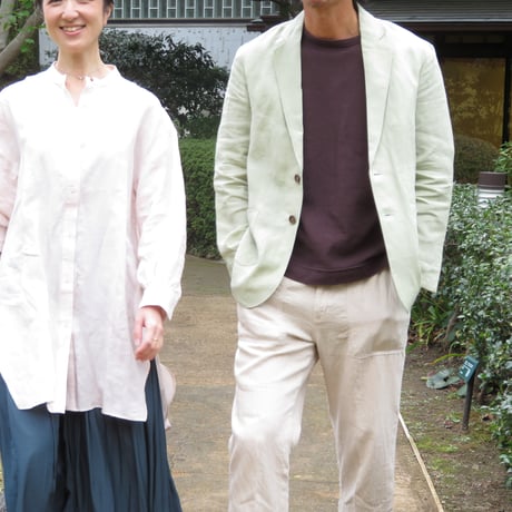 和心衣（ワゴロモ）　のこり染　サクラとヨモギで染めたロングシャツ