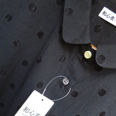 和心衣（ワゴロモ）東炊きコットン（綿）１００％アンティークドットブラウス