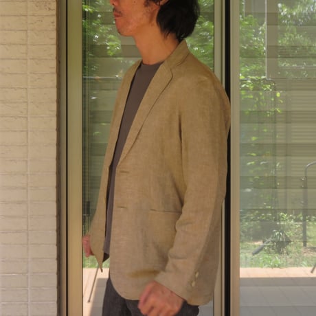 ワゴロモｘカゲヤマ（播州織）　和晒し仕上げの綿麻ジャケット