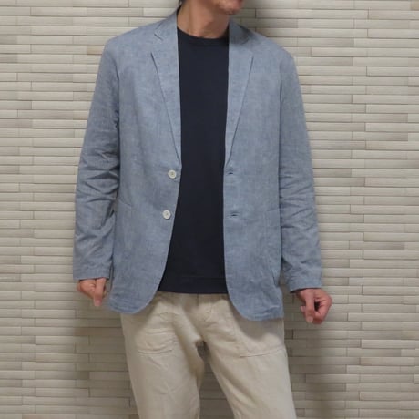 ワゴロモｘカゲヤマ（播州織）　和晒し仕上げの綿麻ジャケット