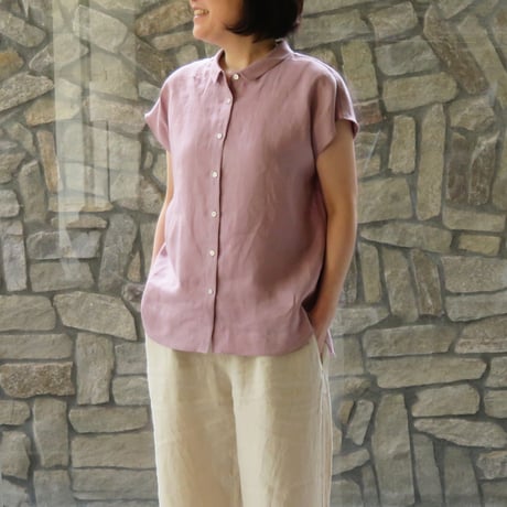 和晒麻布のレディスブラウス