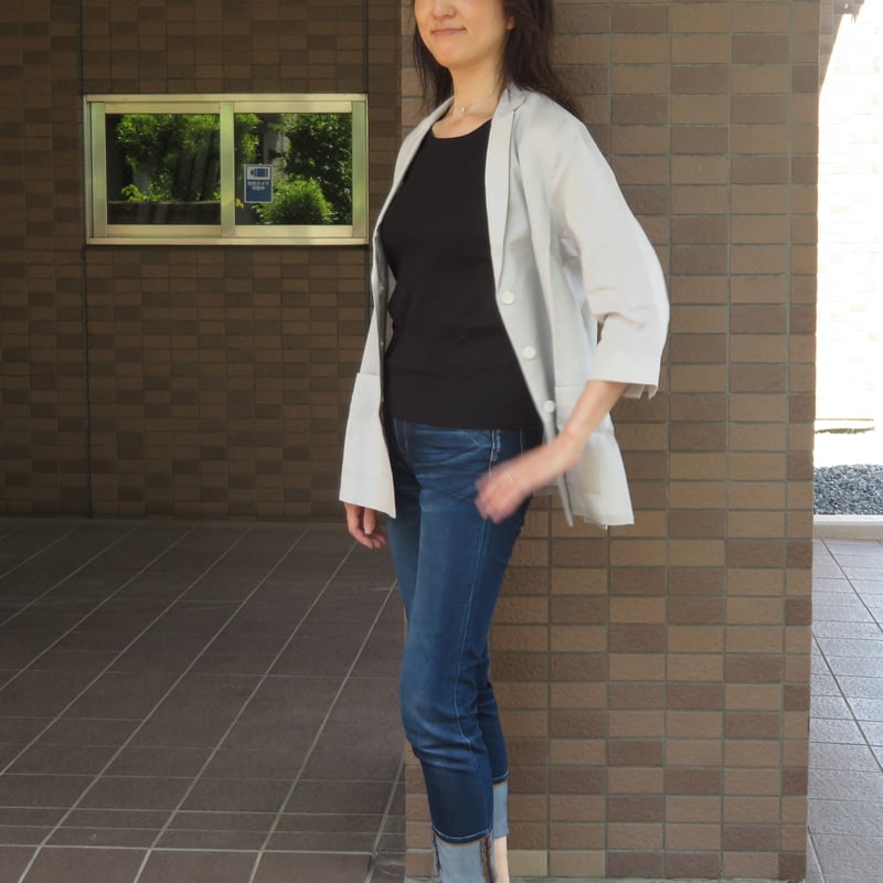 湖東のリネン 和晒し仕上げのレディスジャケット | 和心衣（わごろも