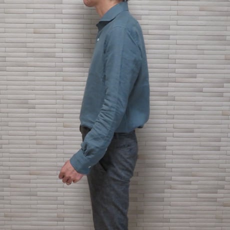 湖東のリネン　和晒し仕上げのリネンシャツ