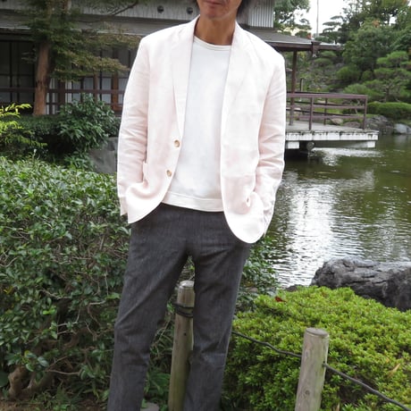 和心衣（ワゴロモ）のこり染　サクラとヨモギで染めたメンズジャケット