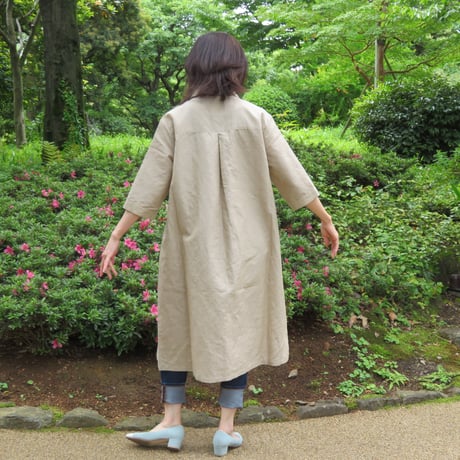 和心衣（ワゴロモ）岡山児島ショーワのコットンリネン（綿麻）ダンガリーワンピース