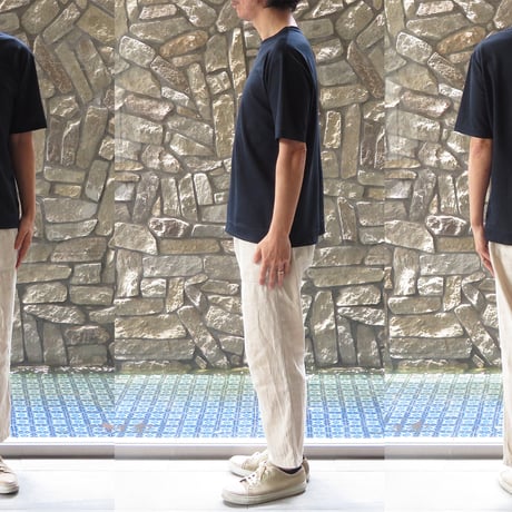 麻（ラミー）100％　サラッと涼しい鹿の子のTシャツ