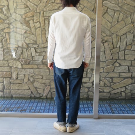 和晒仕上げの柔らかホワイトシャツ