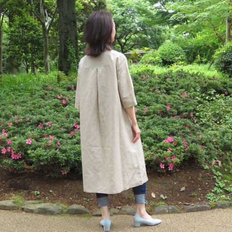 和心衣（ワゴロモ）岡山児島ショーワのコットンリネン（綿麻）ダンガリーワンピース