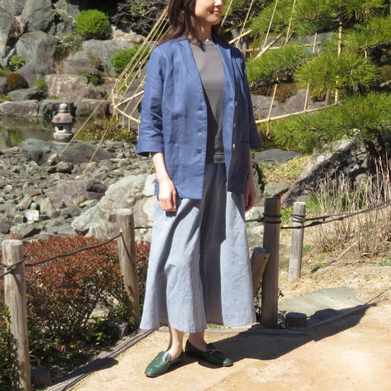 湖東のリネン 和晒し仕上げのレディスジャケット | 和心衣（わごろも