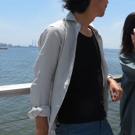 高島ちぢみのメンズタンクトップ