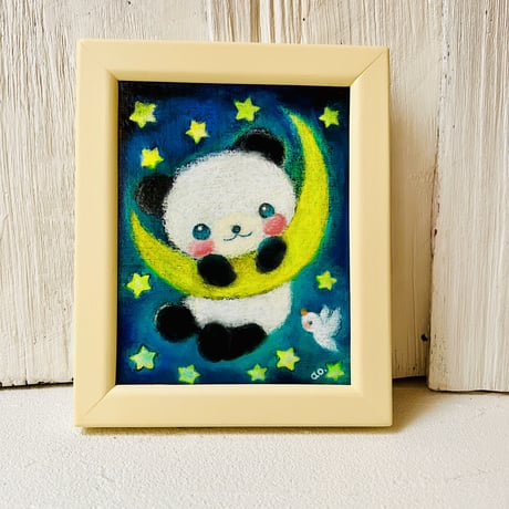 原画　三日月パンダ / panda and crescent moon