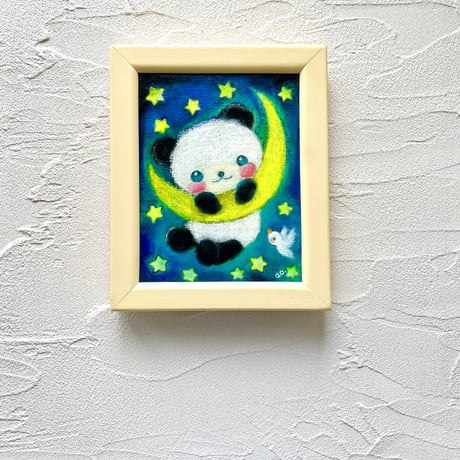 原画　三日月パンダ / panda and crescent moon