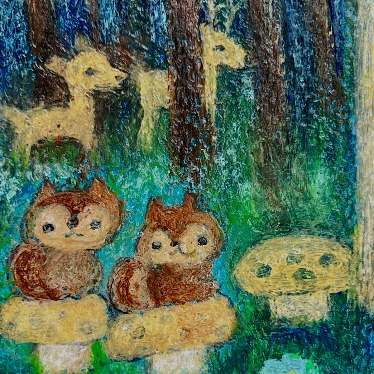 ねこと7匹のこいぬ / cat and seven puppies | art shop KU