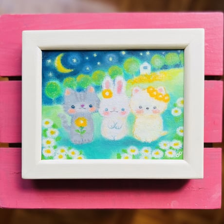 原画　草原の三匹 / three in the grassland