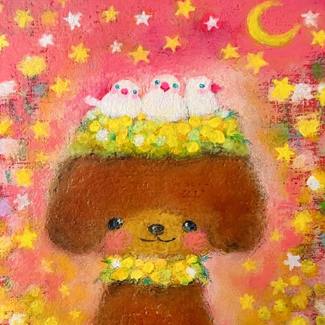 原画 こいぬと小鳥 / little birds and puppy