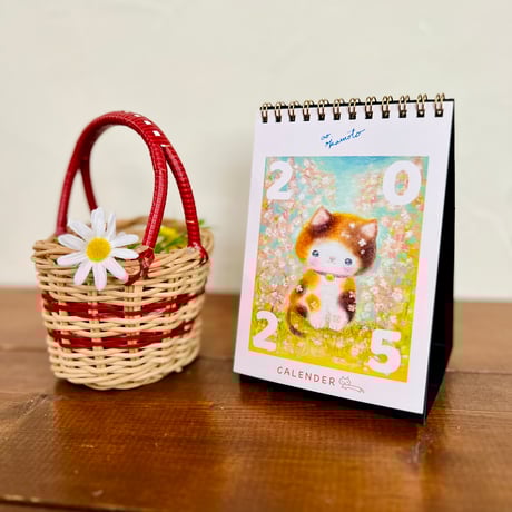 2025年　あおオリジナル猫絵画　卓上カレンダー