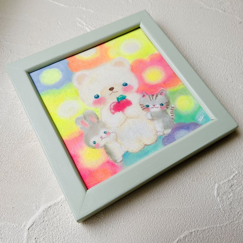 原画 白くま七色花 / white bear's rainbow flower | art s